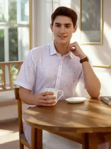 Allen Solly Men Printed Slim Fit Cotton Formal Shirt