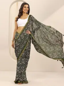Libas Geometric Printed Zari Saree
