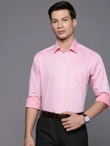 Raymond Slim Fit Self Design Textured Pure Cotton Formal Shirt