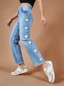 DOLCE CRUDO Women Slim Fit High-Rise Light Fade Stretchable Jeans