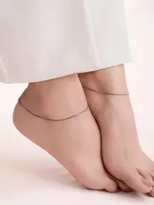 Zavya 925 Pure Sterling Silver Rhodium-Plated Anklet