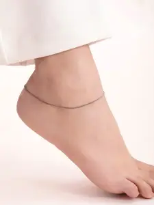 Zavya 925 Pure Sterling Silver Rhodium-Plated Anklet