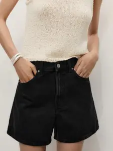MANGO Women Pure Cotton Denim Shorts