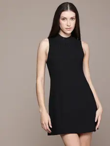 MANGO Perkins Neck Knitted A-Line Dress