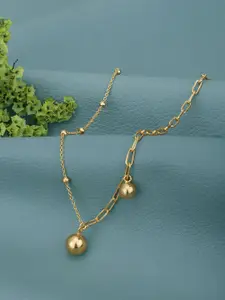 Carlton London 18kt Gold Plated with Dangling Ball Necklace