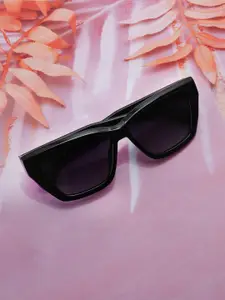 Carlton London Black Toned with Blue Polarised Lens Rectangle Sunglass