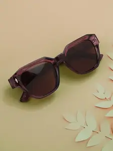 Carlton London Brown Toned with Brown Polarised Lens Rectangle Sunglass