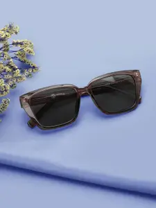 Carlton London Brown Toned with Polarised Lens Rectangle Sunglass