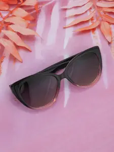 Carlton London Black and Pink Toned with Polarised Cat Eye Sunglass