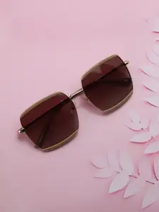 Carlton London Rose Gold and Light Brown Toned with Polarised Lens Oversized Sunglass