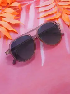 Carlton London Brown Toned with Polarised Lens Aviator Sunglass