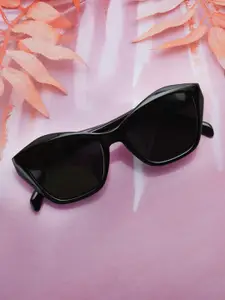 Carlton London Black Toned with Blue Polarised Lens Butterfly Sunglass