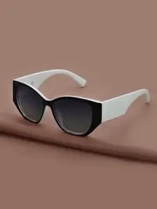 Carlton London Black and White Toned with Polarised Lens Oversized Sunglass