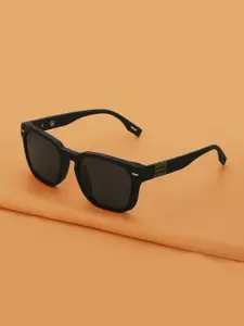Carlton London Black with Metallic Toned and Black Polarised Lens Rectangle Sunglass