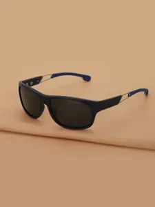 Carlton London Black with Blue Toned and Black Polarised Lens Sports Sunglass