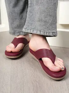 CORSICA Women Textured T-Strap Flats