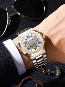 GIORDANO Men Dial & Stainless Steel Straps Automatic Motion Powered Watch GZ-50114-44