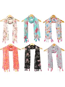 StoleVilla Pack Of 6 Women Printed  Scarf