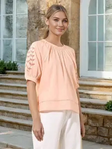 U.S. Polo Assn. Women Embroidered Pure Cotton Top