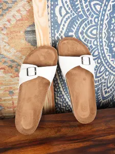 MOZAFIA Women Open Toe Flats with Buckles