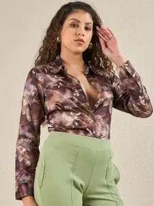 The Roadster Lifestyle Co Floral Printed Spread Collar Long Sleeves Casual Shirt