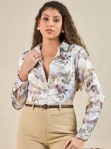 The Roadster Lifestyle Co Floral Printed Spread Collar Long Sleeves Casual Shirt