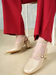 DressBerry Women Block Pumps with Buckles