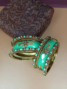 Anouk Set Of 6 Gold Plated Bridal Bangles Chura