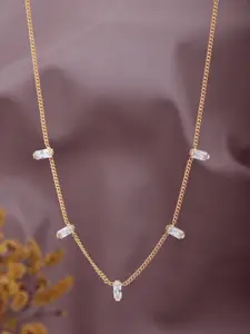 Carlton London 18kt Rose Gold Plated CZ Necklace