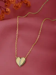 Carlton London 18kt Gold Plated CZ Heart Necklace