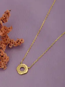 DressBerry 18kt Gold Plated Bezel Organic Pendant with Chain