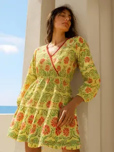 Pink Paprika by SASSAFRAS Floral Print Fit & Flare Dress