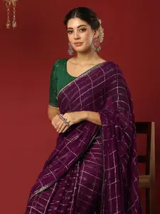 Satrani Woven Design Zari Pure Georgette Saree