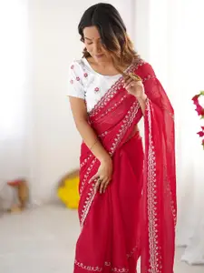 Satrani Ethnic Motifs Sequinned Saree