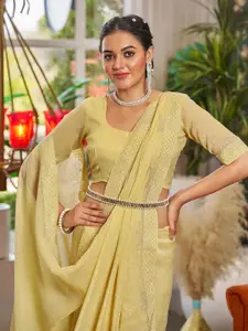 Satrani Embellished Pure Chiffon Saree