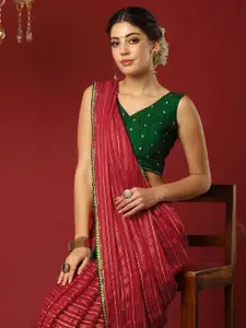 Satrani Striped Woven Design Pure Georgette Saree