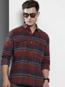 The Indian Garage Co Men Regular Fit Checkered Double Flap Casual Shirt