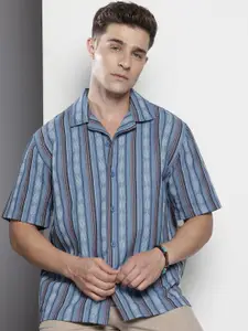 The Indian Garage Co Men Relaxed Fit Striped Resort Wear Shirt