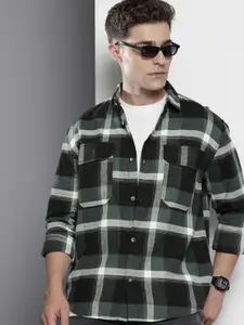 The Indian Garage Co Men Regular Fit Checkered Double Flap Casual Shirt