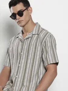 The Indian Garage Co Men Relaxed Fit Striped Resort Wear Shirt