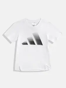ADIDAS Boys Cotton Brand Logo Printed BOS CO T-shirt