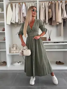 all about you Denim A-Line Maxi Dress