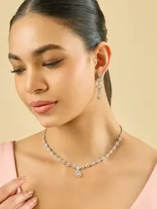 Kushal's Fashion Jewellery Embellished Bridal Copper Gold-Plated Necklace