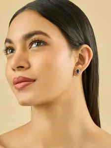 Kushal's Fashion Jewellery Rose Gold-Plated Zircon Embellished Bridal Contemporary Studs