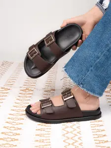 The Roadster Lifestyle Co Women Casual Double Buckle Open-Toe Flats