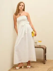 SASSAFRAS Women Schiffli Smocked Maxi Dress