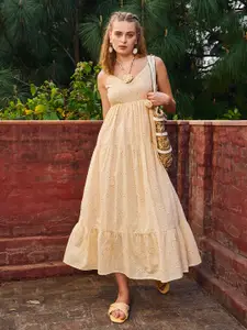 SASSAFRAS Embroidered Maxi Dress