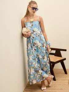 SASSAFRAS Women Floral Printed Georgette Maxi Dress