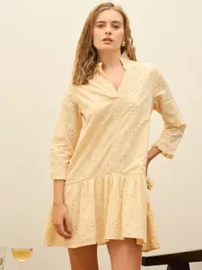 SASSAFRAS Embroidered A-Line Dress