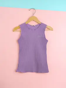 Purple United Kids Striped Cotton Tank Top